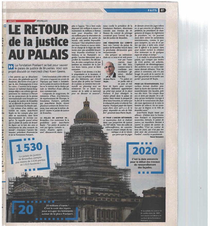 Le retour de la justice au palais