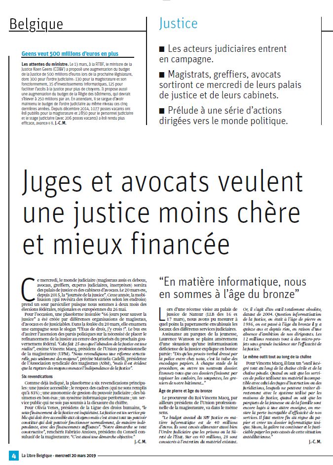 Juges et avocats veulent une justice moins chère et mieux financée