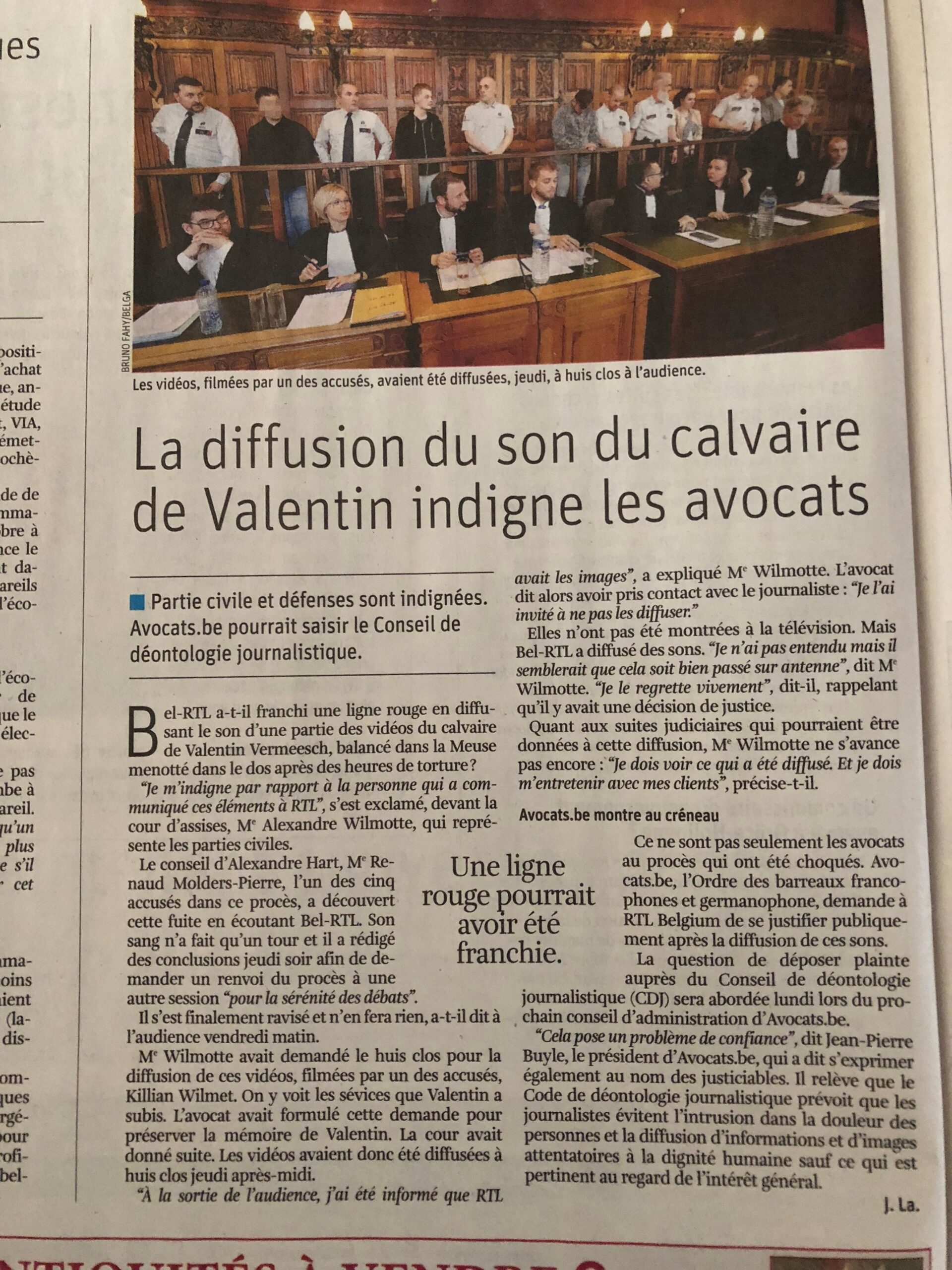 La diffusion du son du calvaire de Valentin indigne les avocats