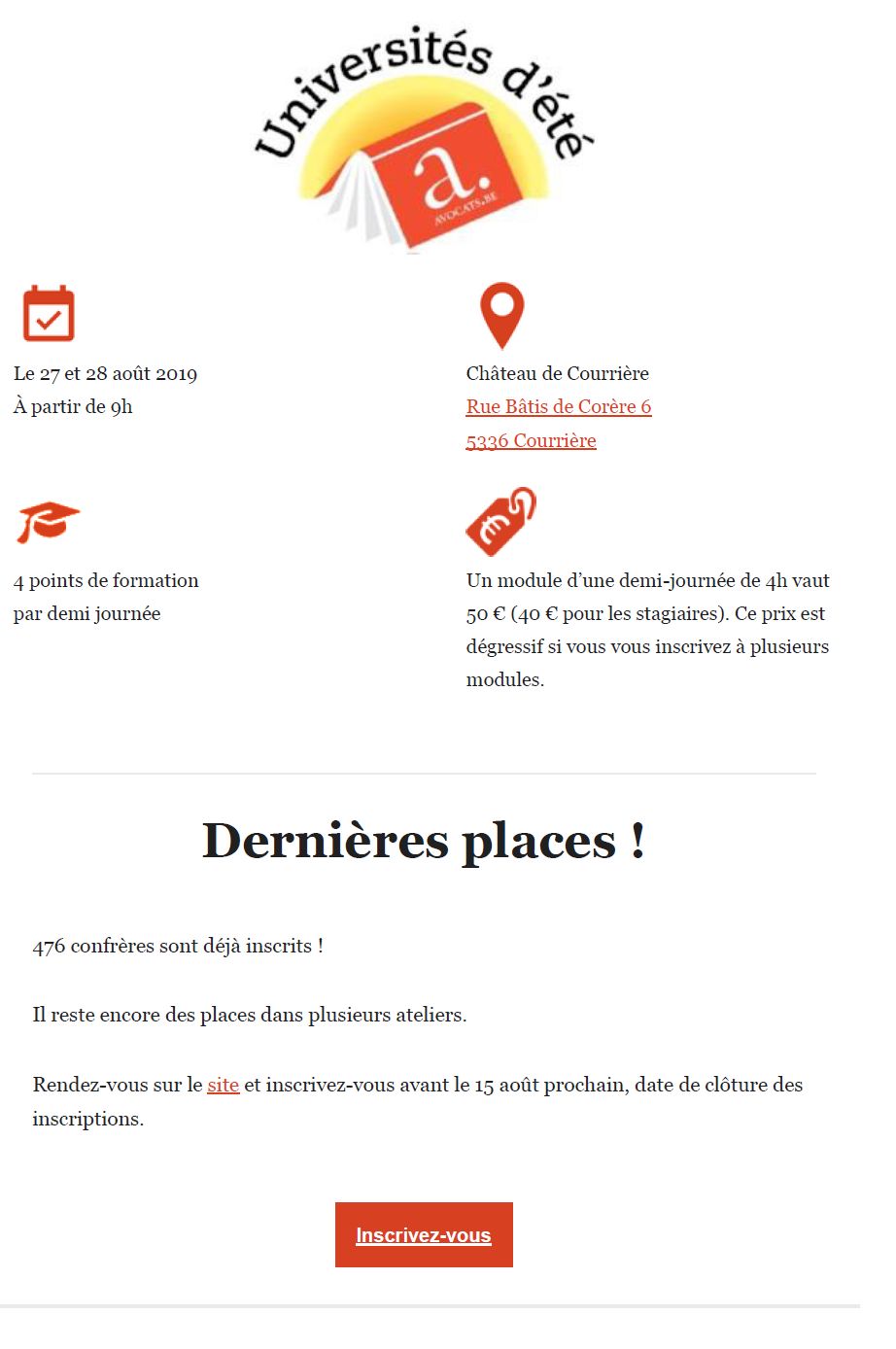 Universités d’été : dernières places ….