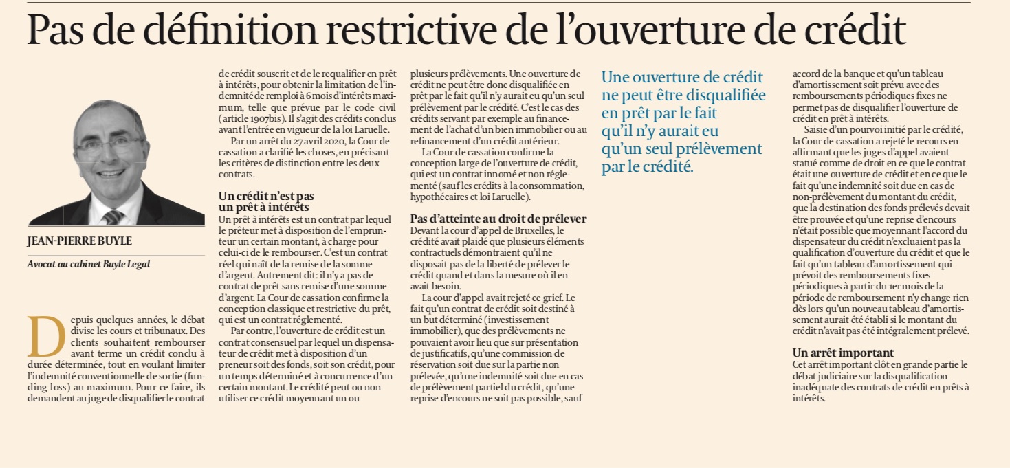 Un crédit n’est pas un prêt